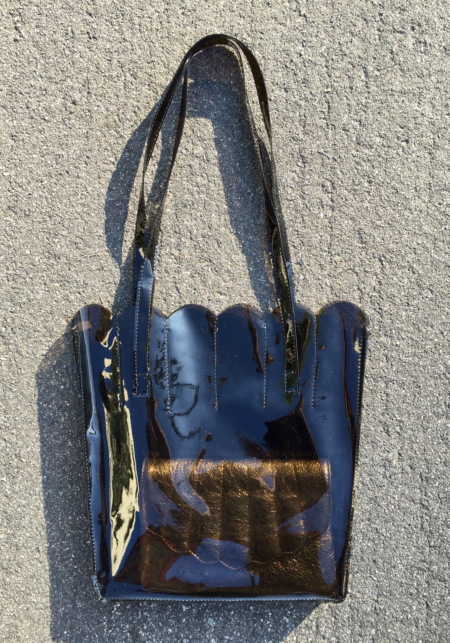 Shell Tote-TRANSPARENT BLACK