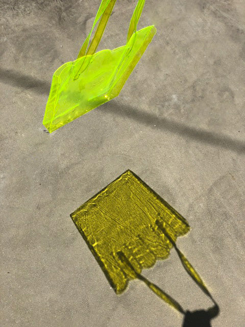 Shell Tote-FLUORESCENT LEMON