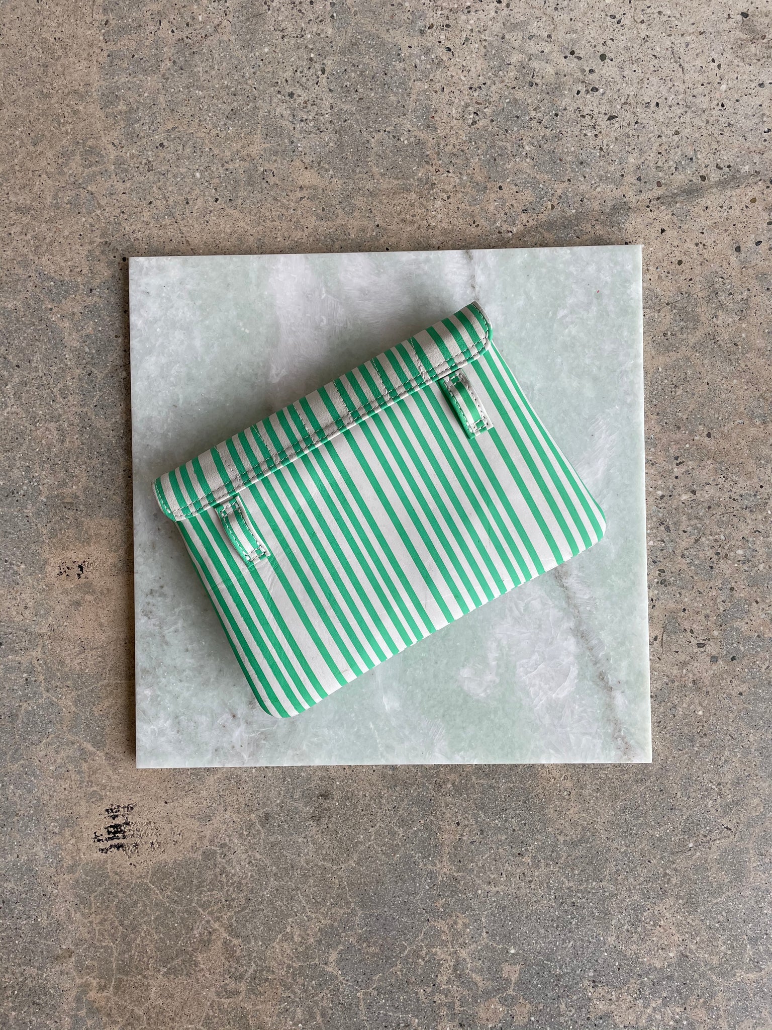Shell Fanny Pack | Green and White Stripe